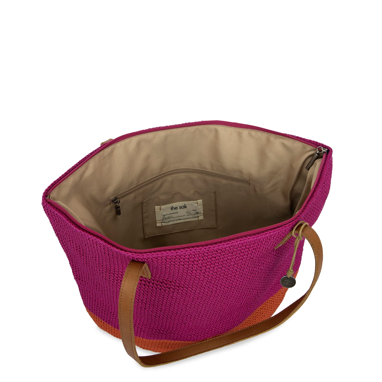 The Sak Faye Large Tote Crochet - |Pinkberry Cayenne Block|