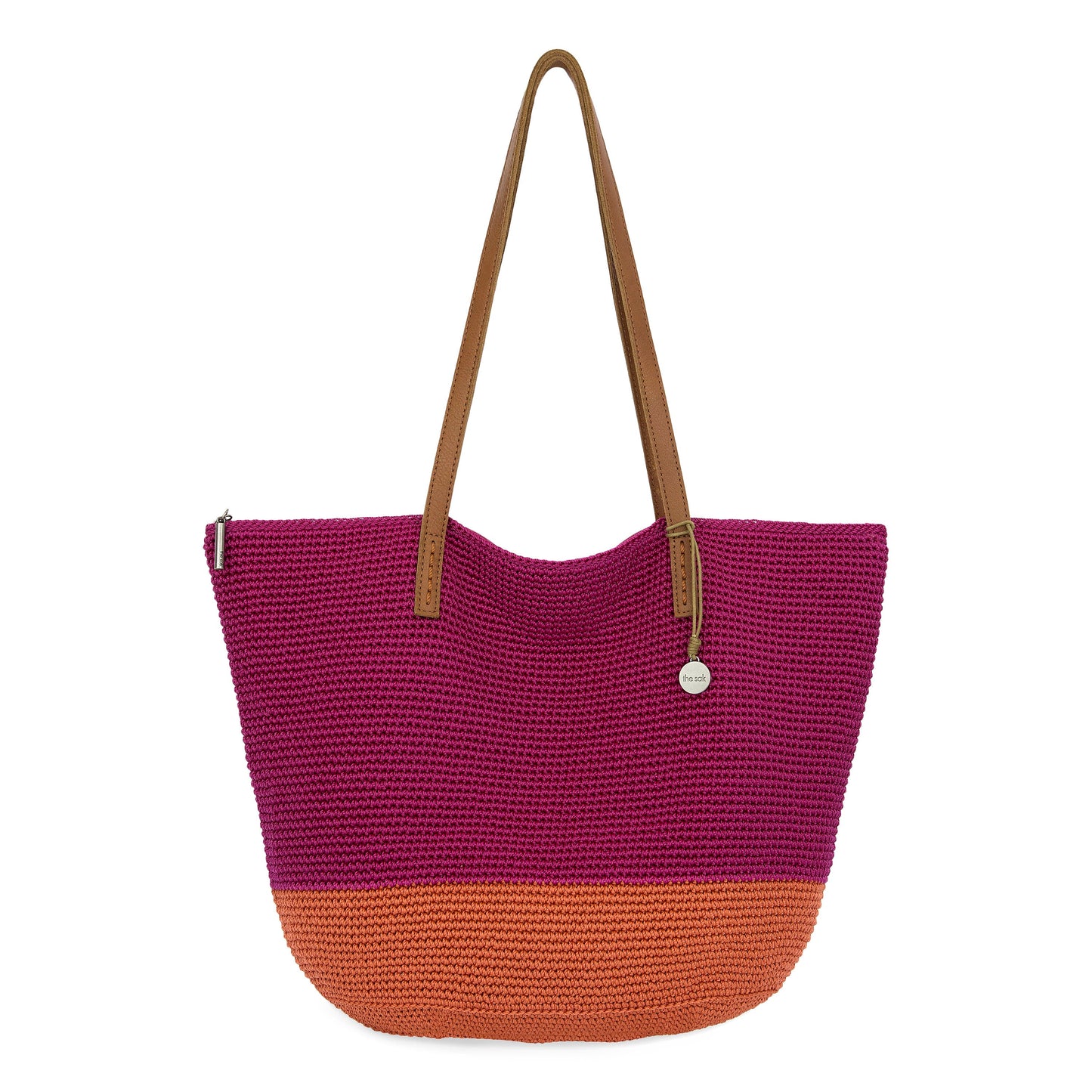 The Sak Faye Large Tote Crochet - |Pinkberry Cayenne Block|