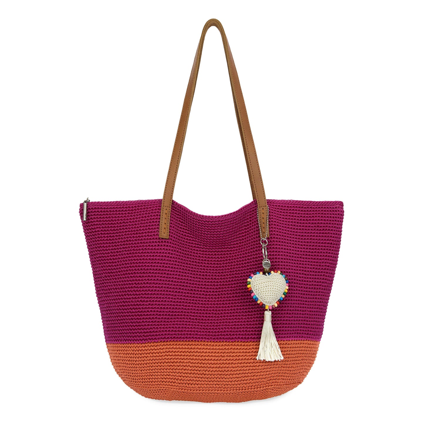 The Sak Faye Large Tote Crochet - |Pinkberry Cayenne Block|