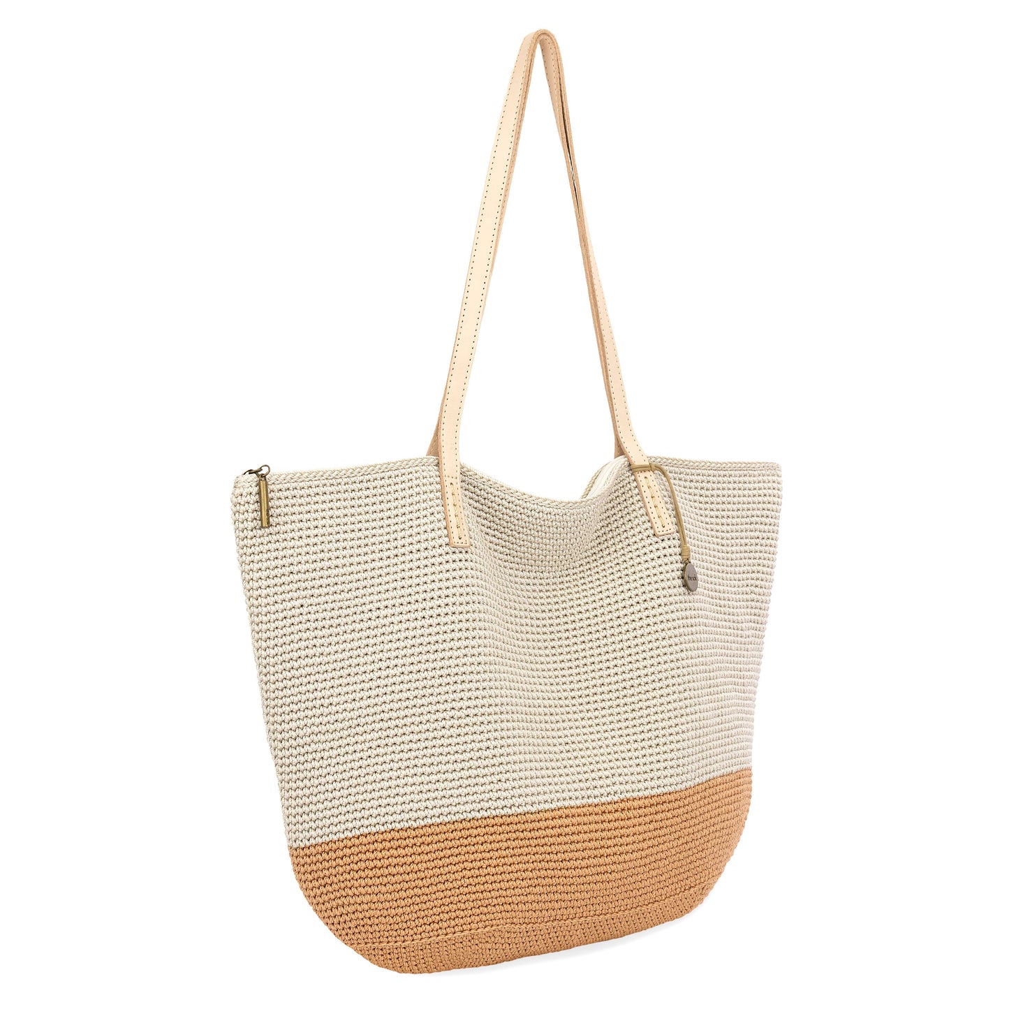 The Sak Faye Large Tote Crochet - |Natural and Bamboo Block|