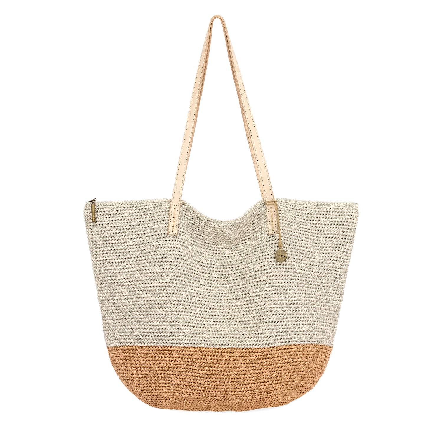 The Sak Faye Large Tote Crochet - |Natural and Bamboo Block|
