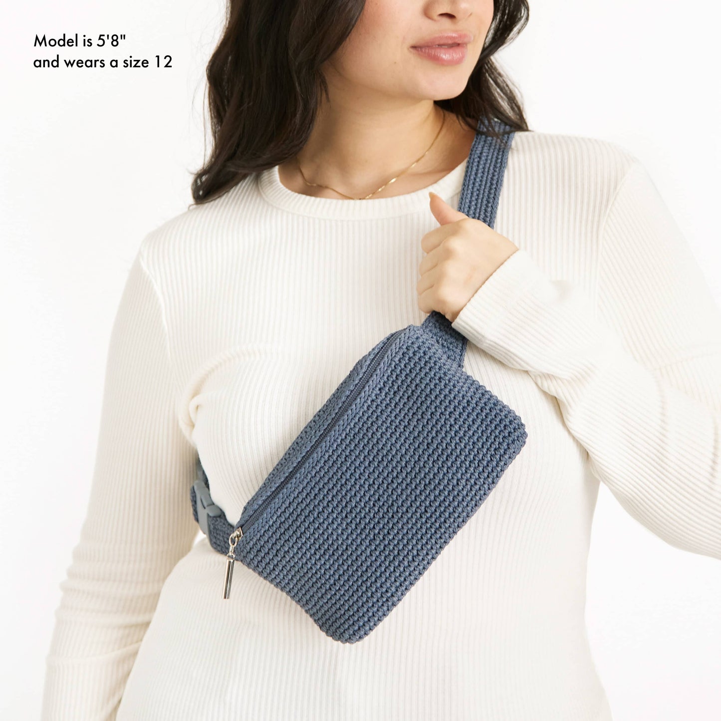 The Sak Caraway Small Belt Bag Crochet - |Maritime|