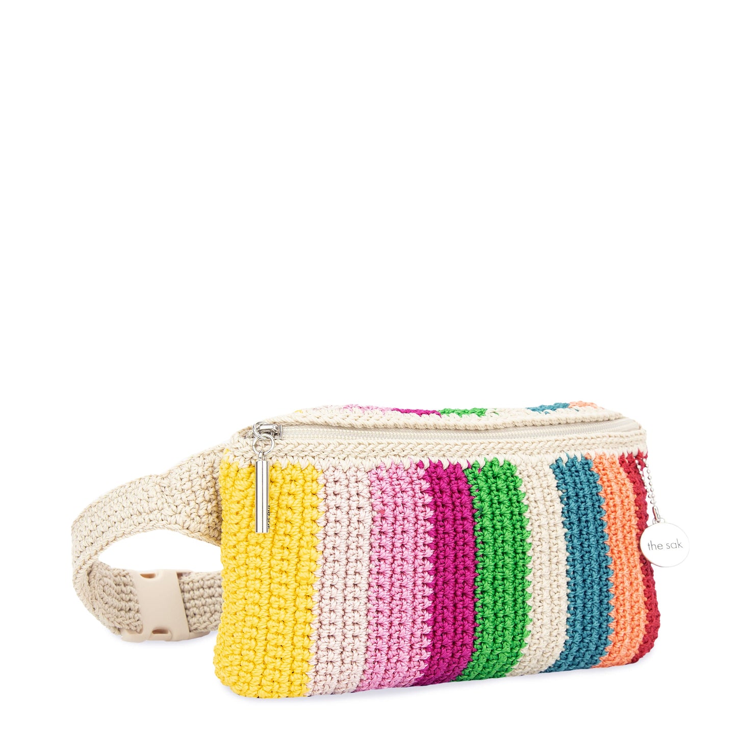 The Sak Caraway Small Belt Bag Crochet - |Beach Stripe|