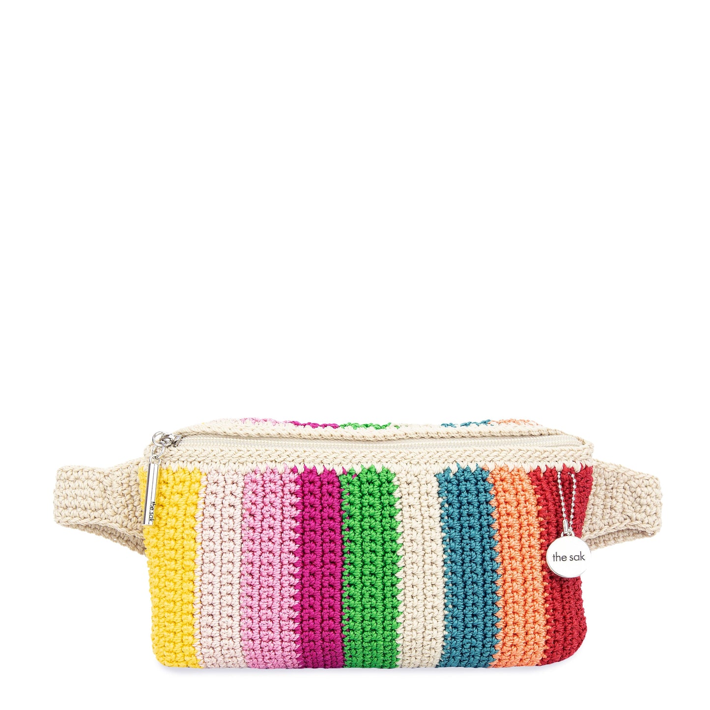 The Sak Caraway Small Belt Bag Crochet - |Beach Stripe|