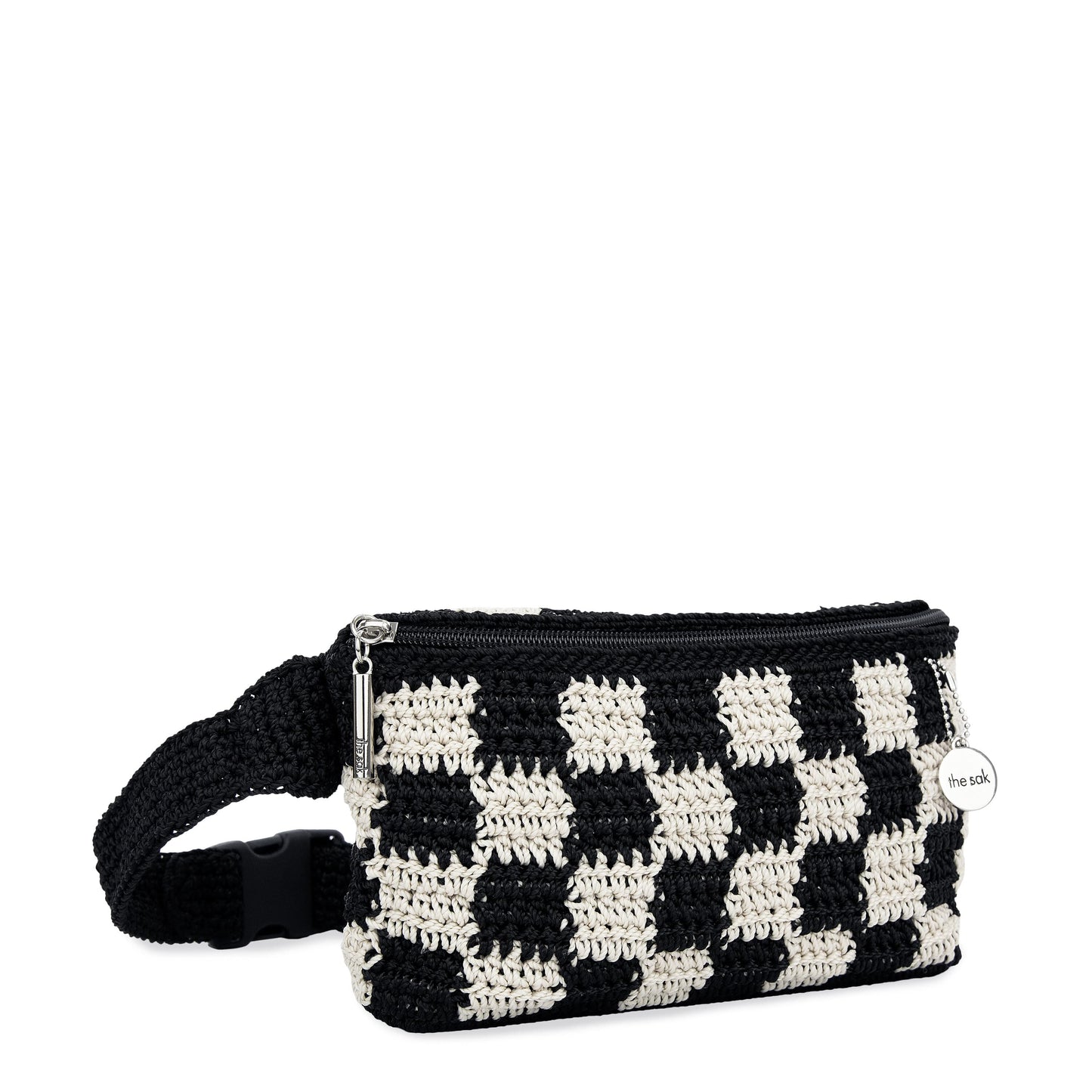The Sak Caraway Small Belt Bag Crochet - |Black Check|