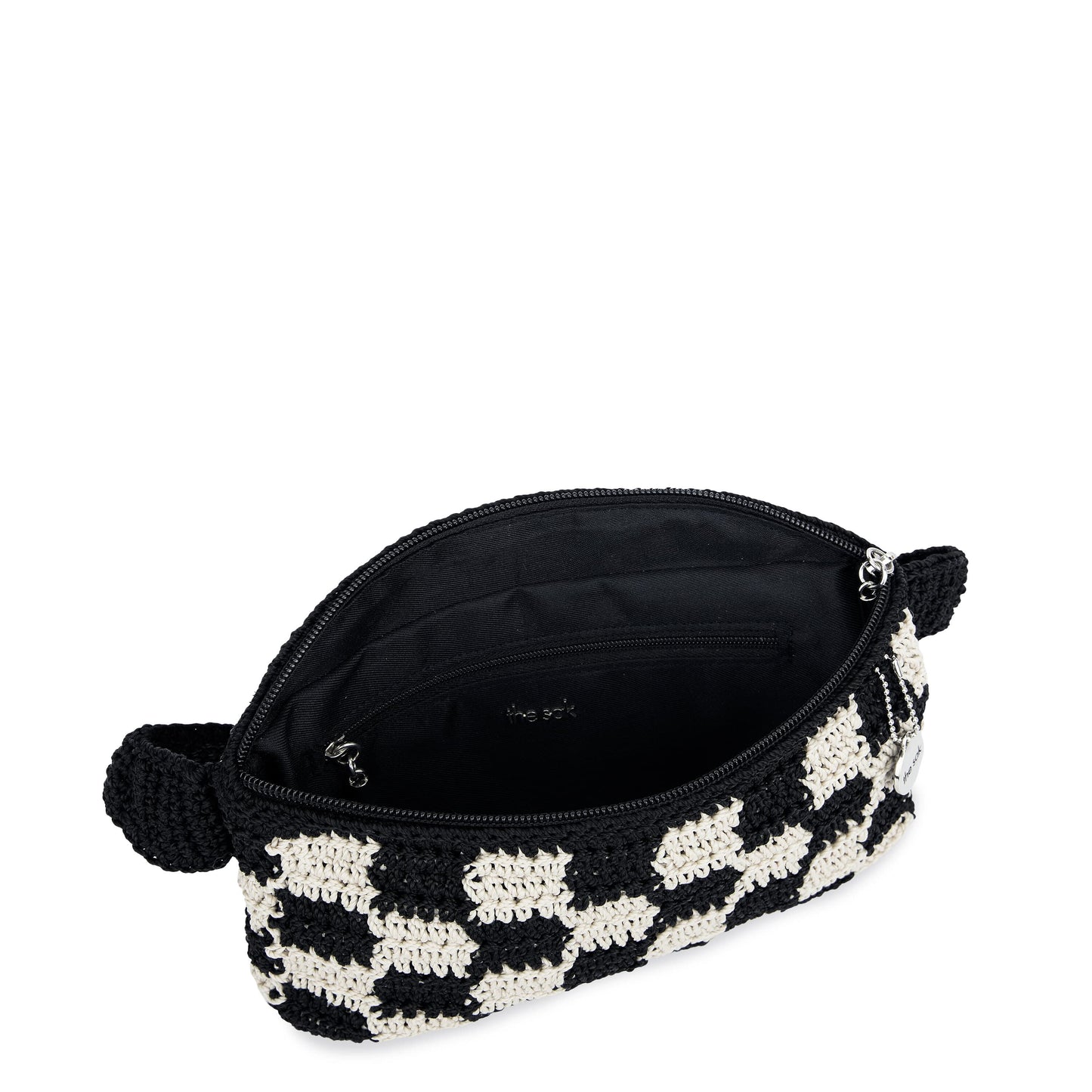 The Sak Caraway Small Belt Bag Crochet - |Black Check|