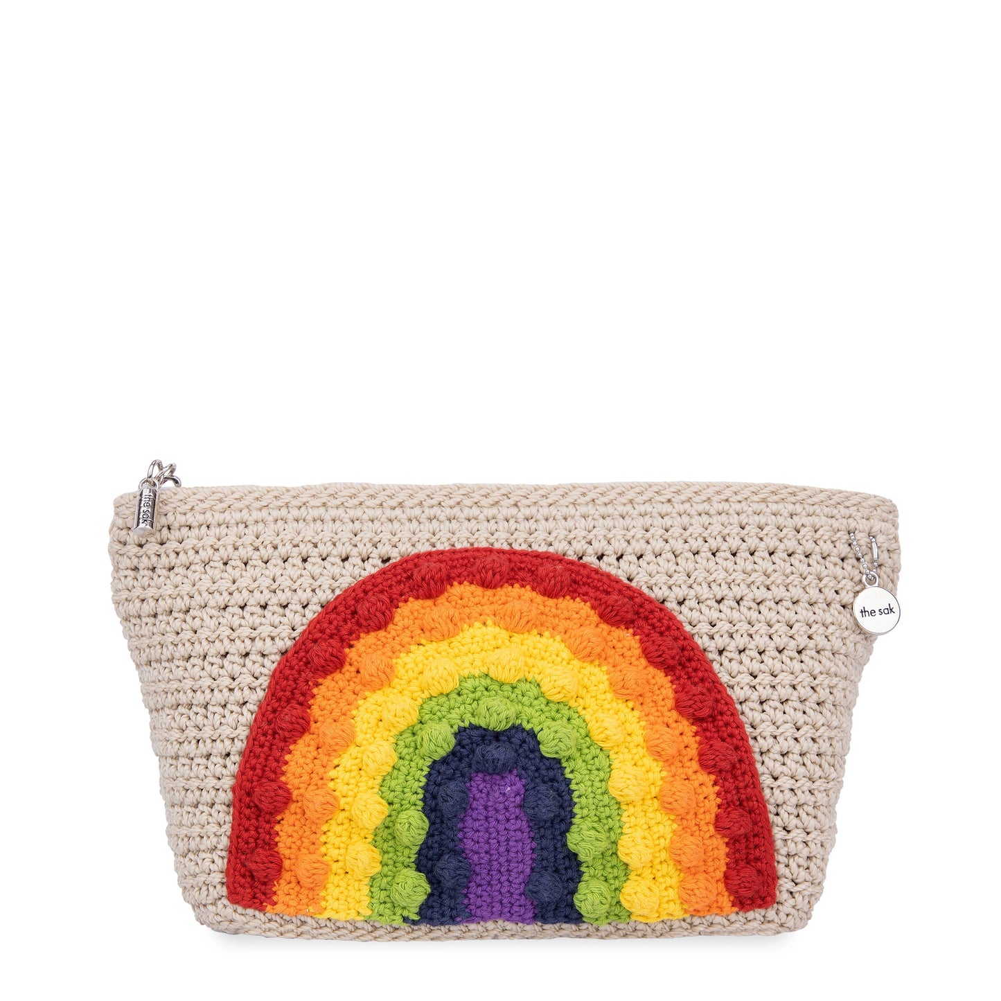 The Sak Essential Medium Pouch Crochet - |Rainbow Ecru|