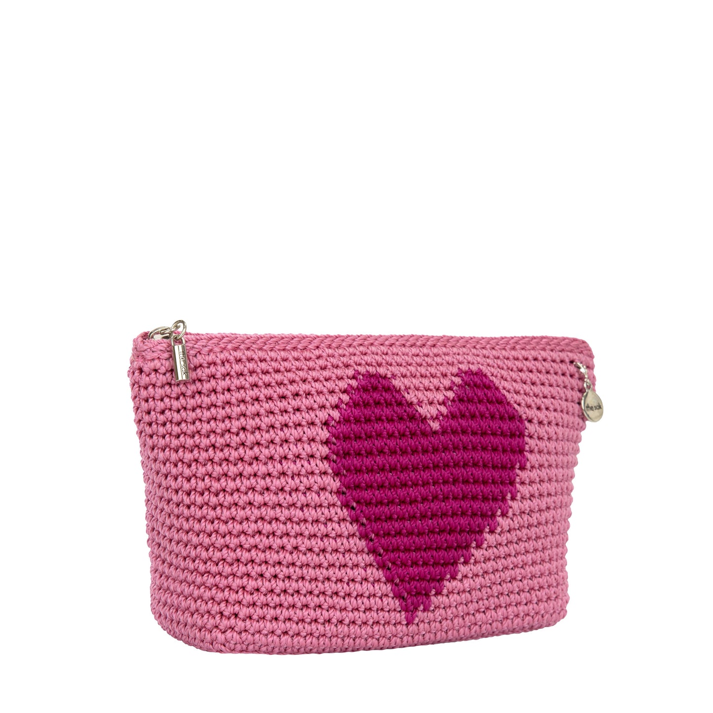 The Sak Essential Medium Pouch Crochet - |Tulip Pink Heart|