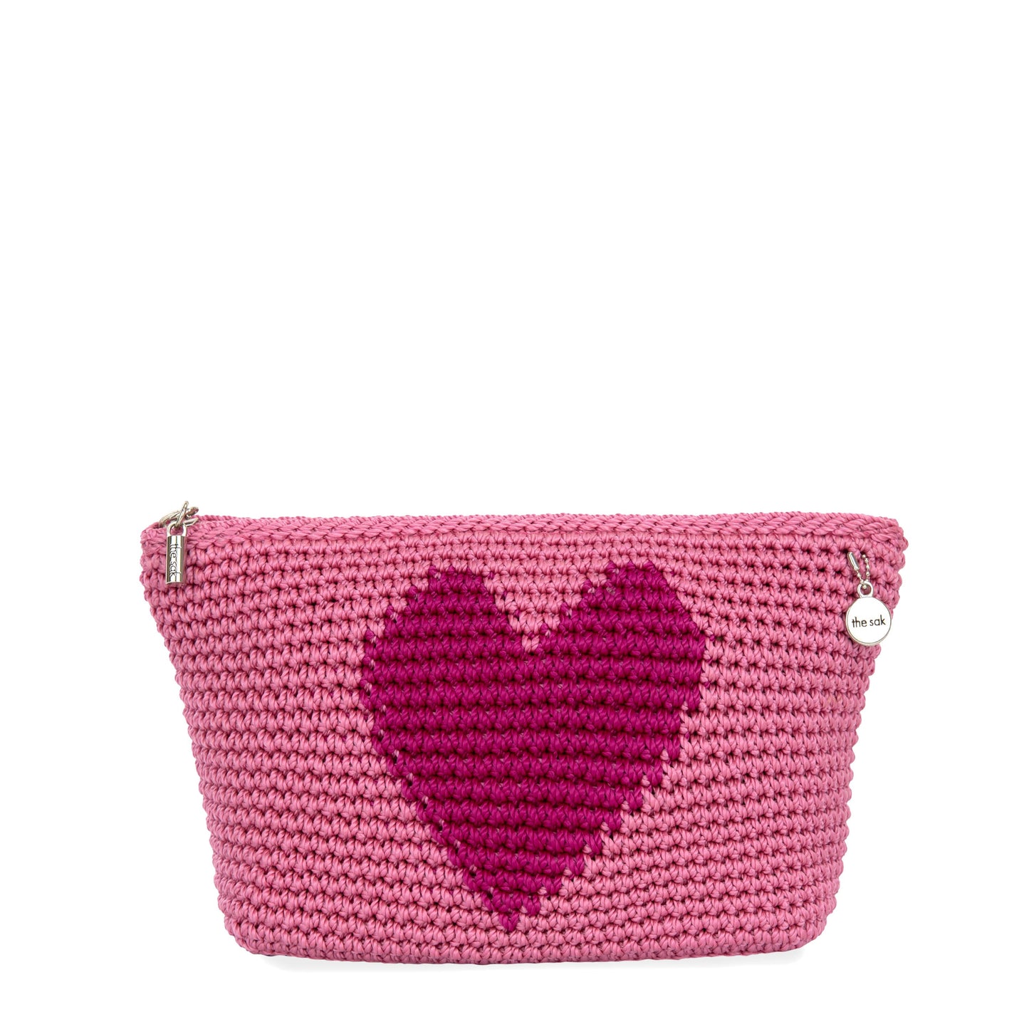 The Sak Essential Medium Pouch Crochet - |Tulip Pink Heart|