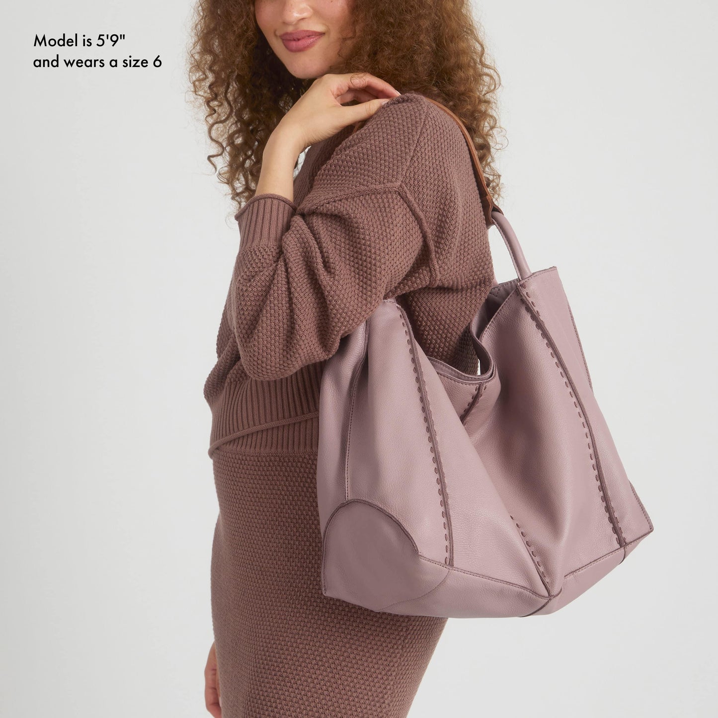 The Sak Los Feliz Slouchy Large Tote Leather - |Rosewood|