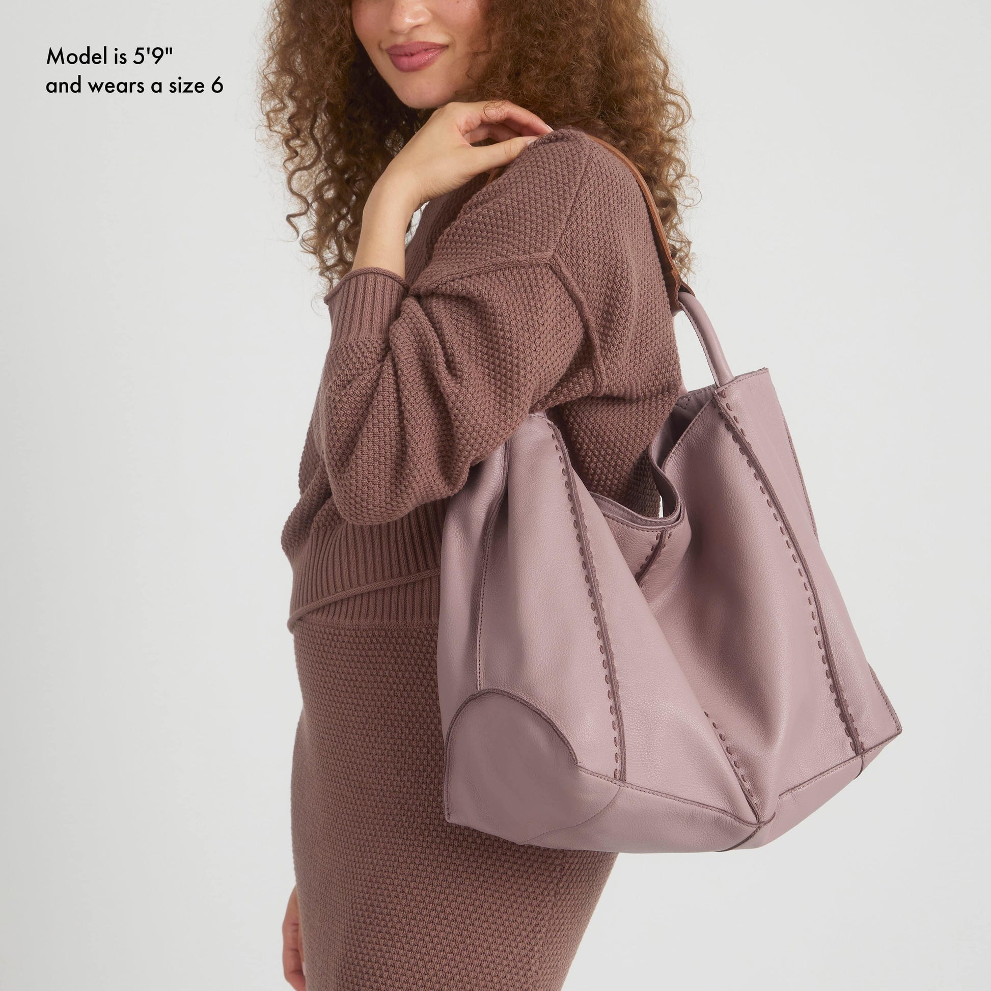 The Sak Los Feliz Slouchy Large Tote Leather - |Rosewood|