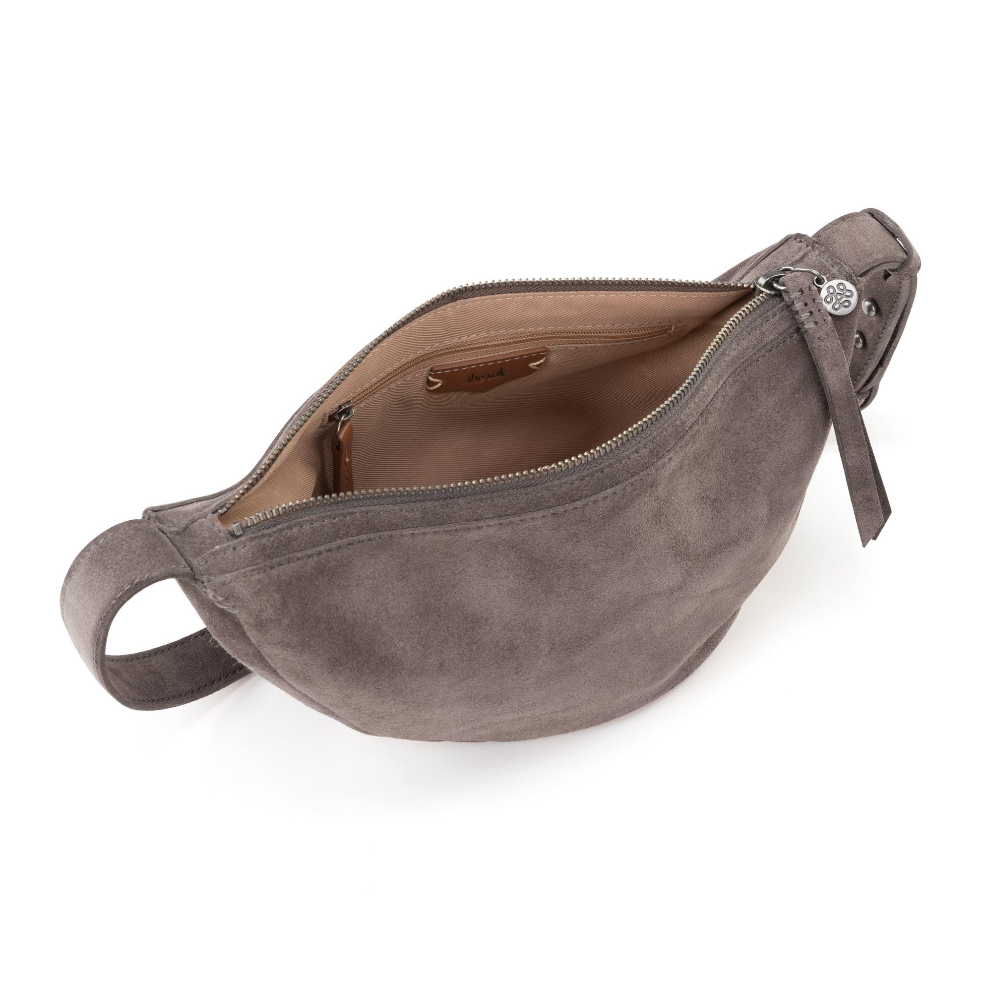 The Sak Tess Sling Bag Leather - |Mushroom Suede|