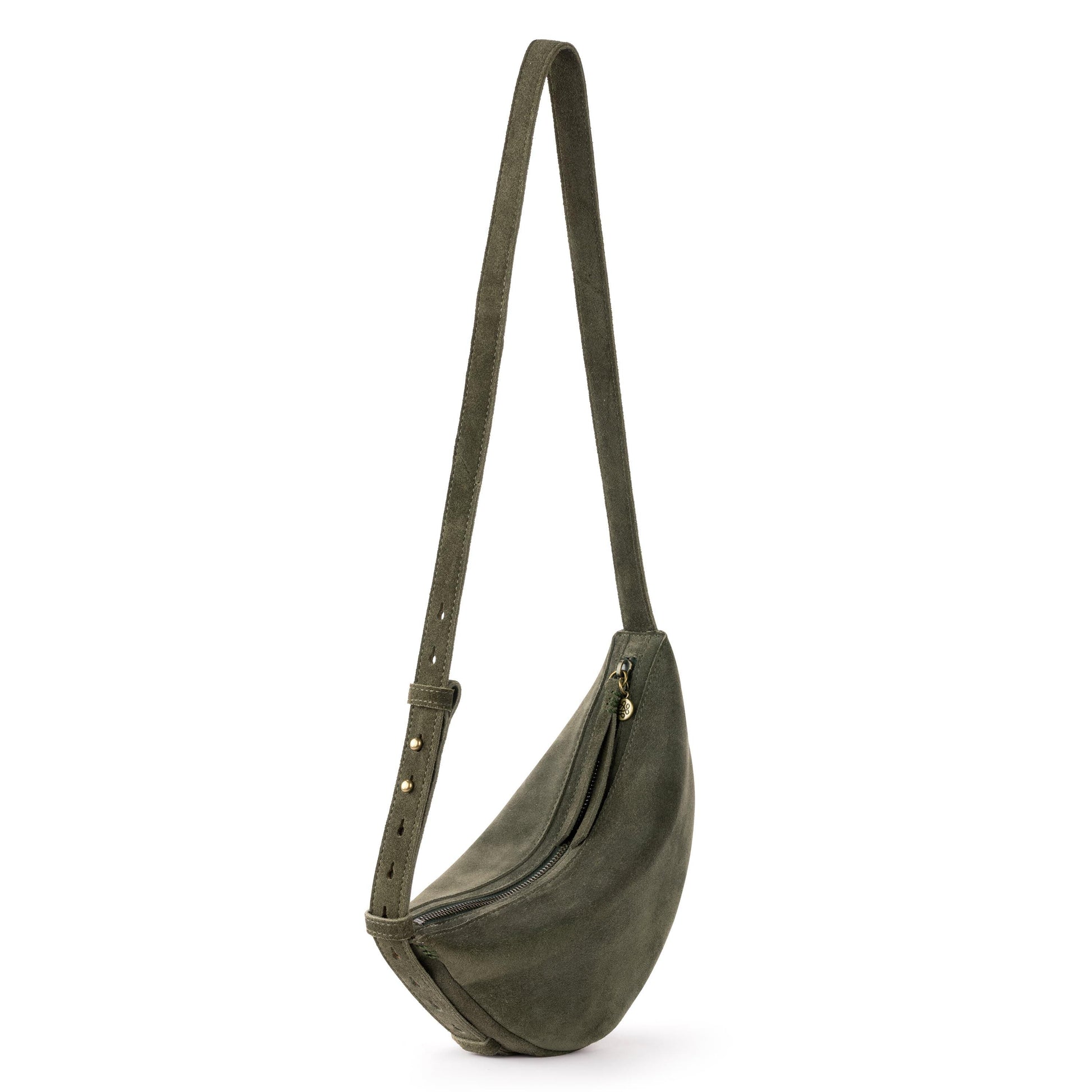 The Sak Tess Sling Bag Leather - |Moss Suede|