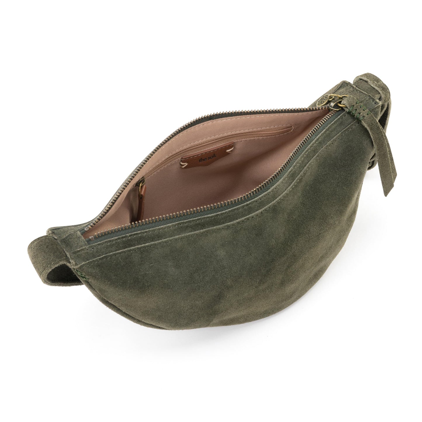 The Sak Tess Sling Bag Leather - |Moss Suede|