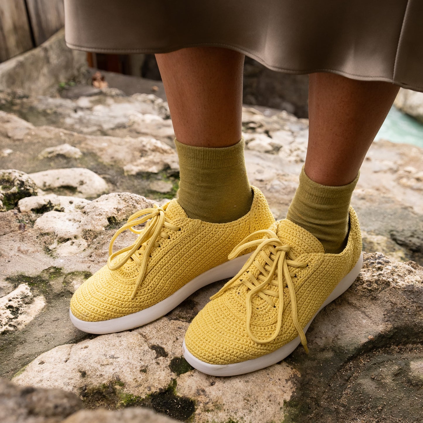 The Sak Asha Sneaker Crochet - |Chartreuse|