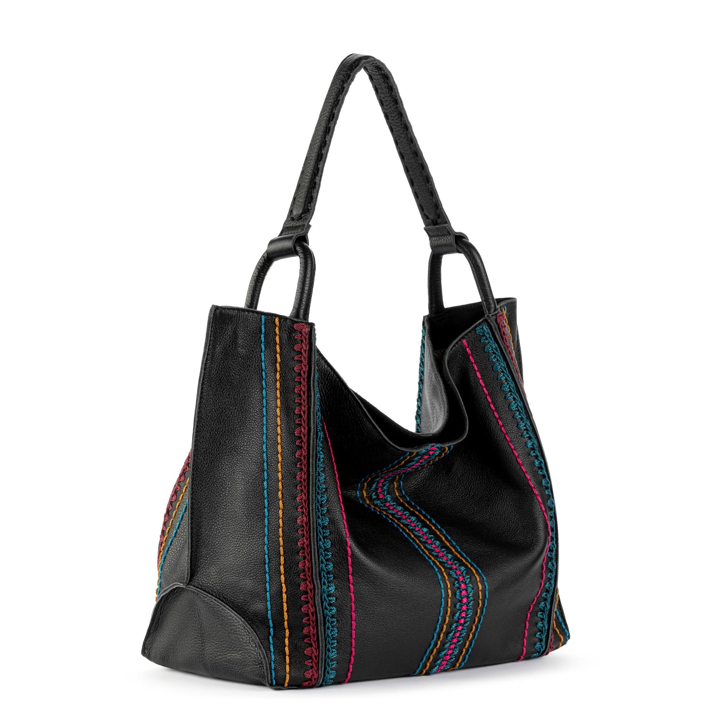 The Sak Los Feliz Slouchy Large Tote Leather - |Black Multi Seminyak|