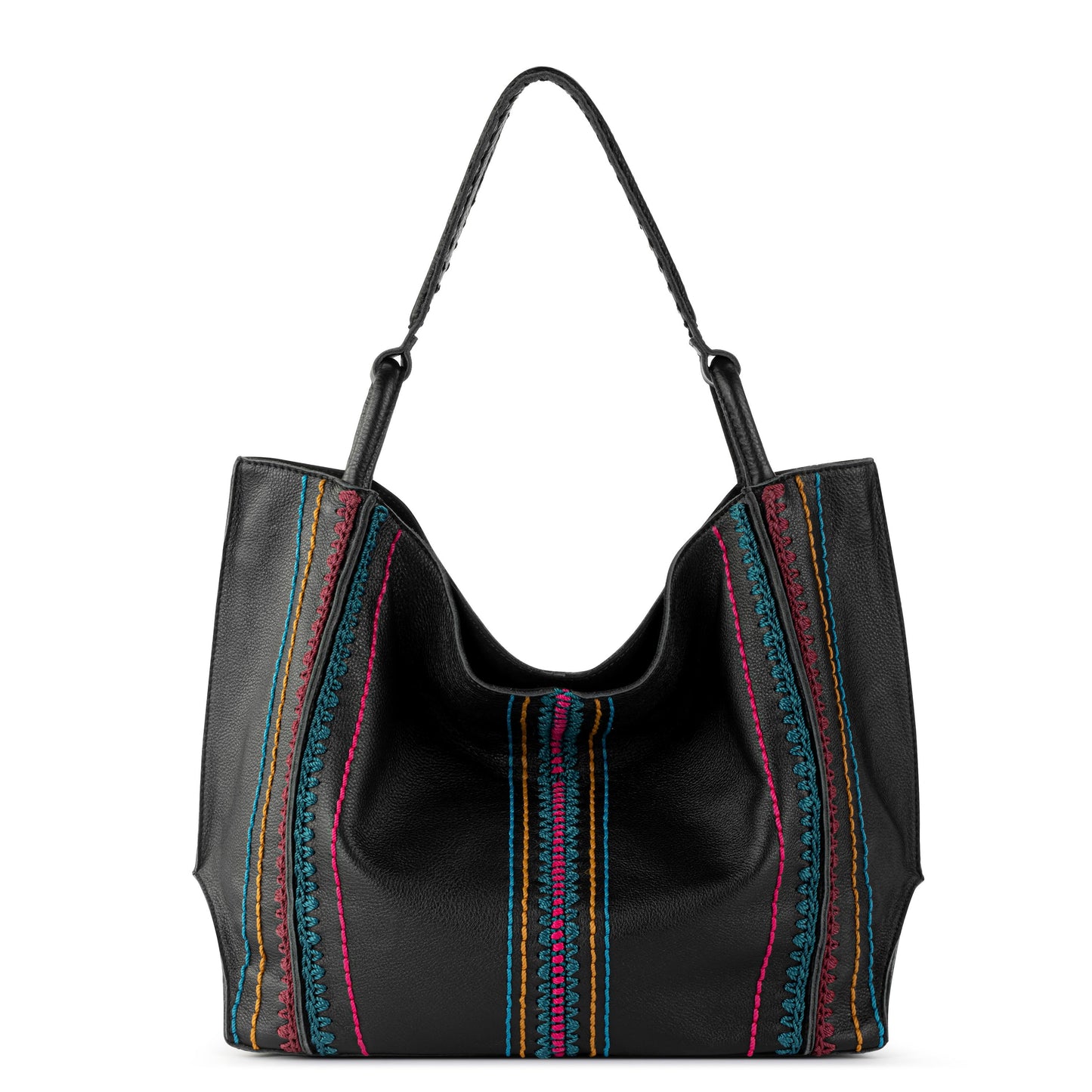 The Sak Los Feliz Slouchy Large Tote Leather - |Black Multi Seminyak|