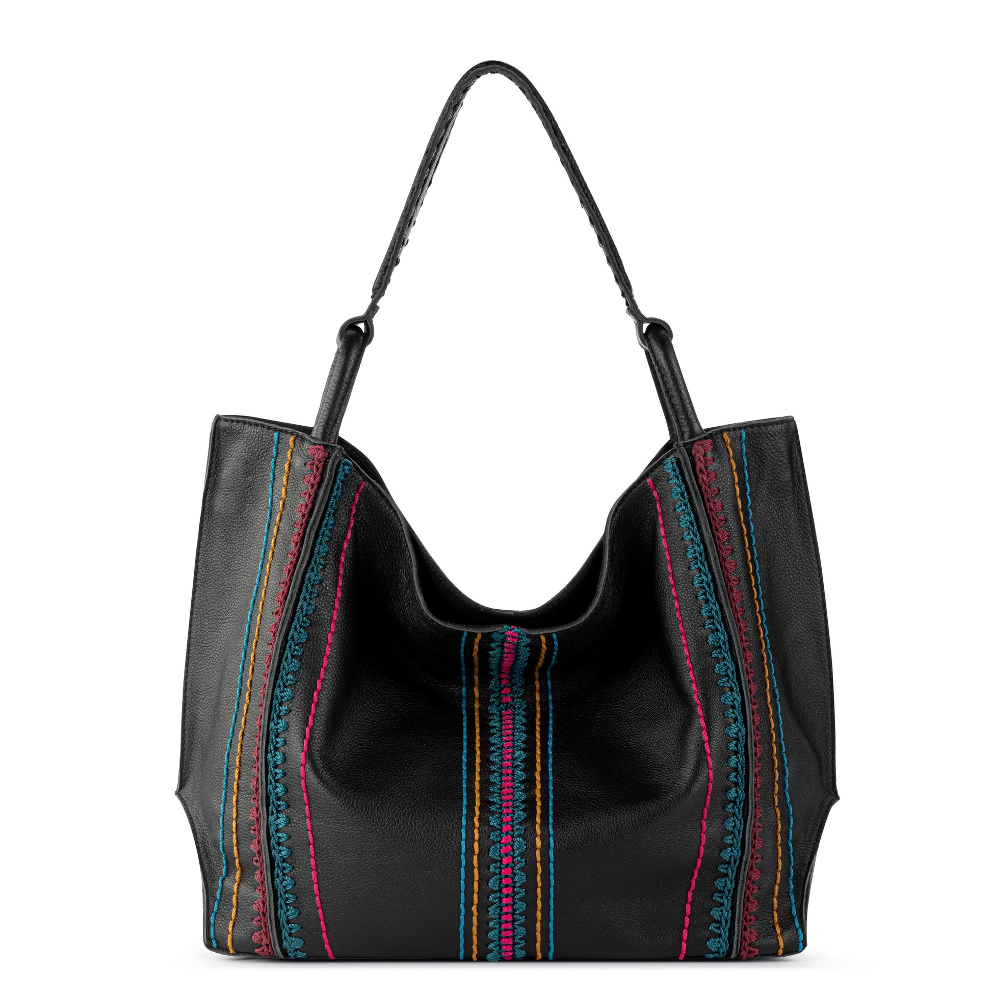 The Sak Los Feliz Slouchy Large Tote Leather - |Black Multi Seminyak|