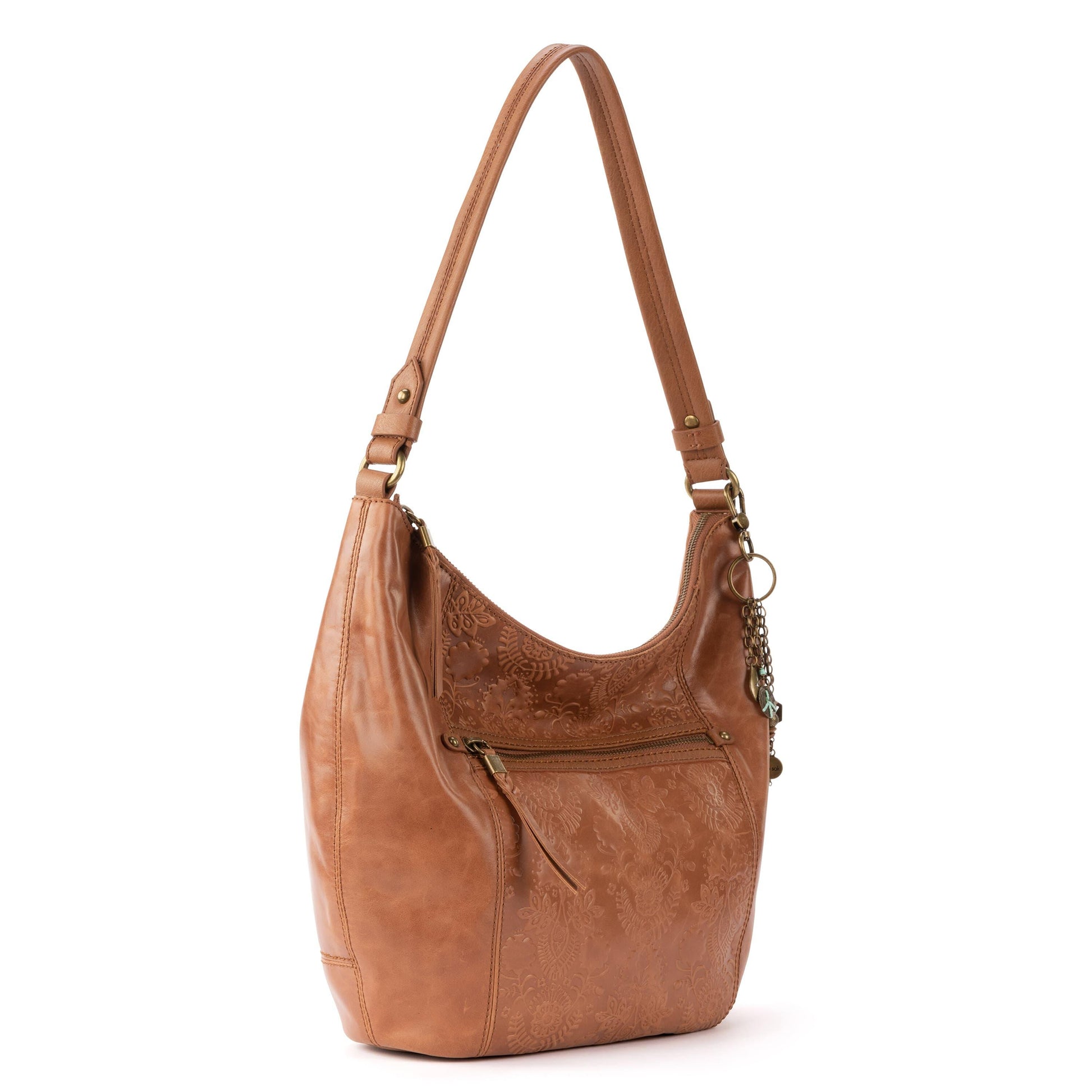 The Sak Sequoia Hobo Leather - |Tobacco Floral Embossed|