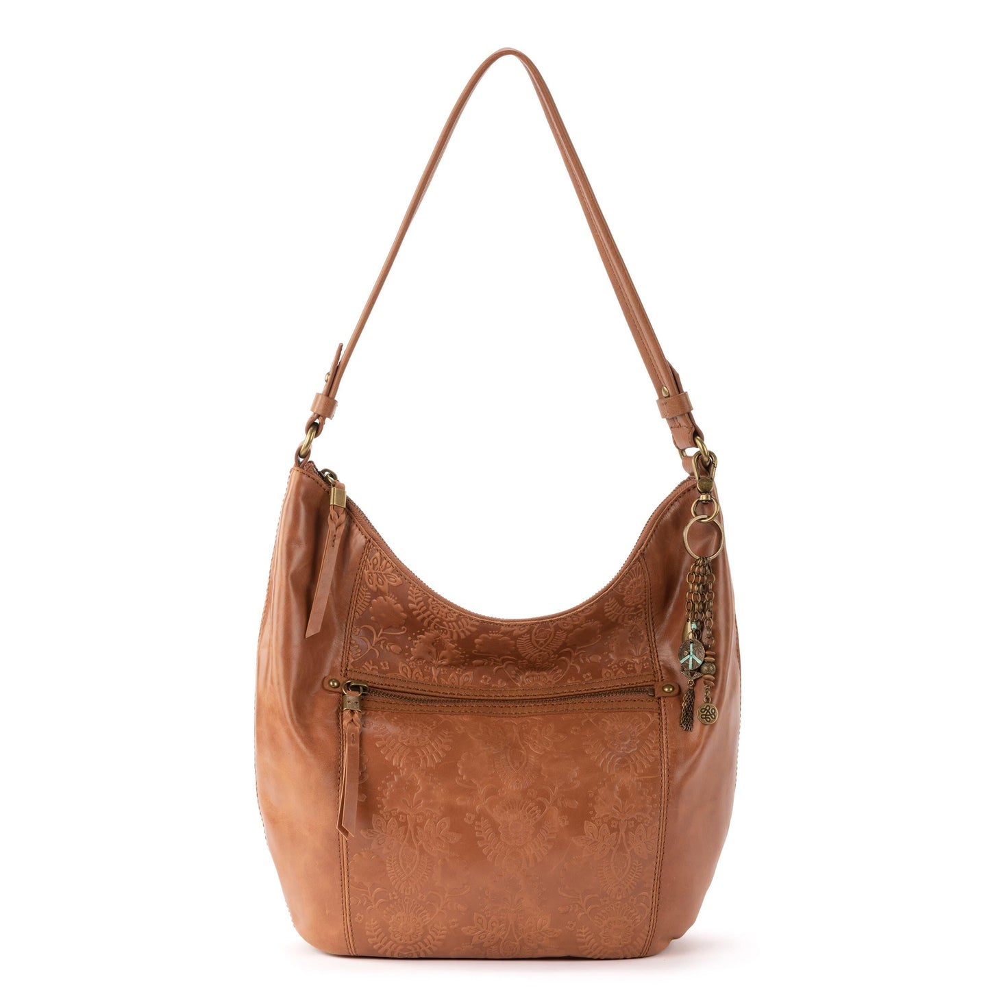 The Sak Sequoia Hobo Leather - |Tobacco Floral Embossed|