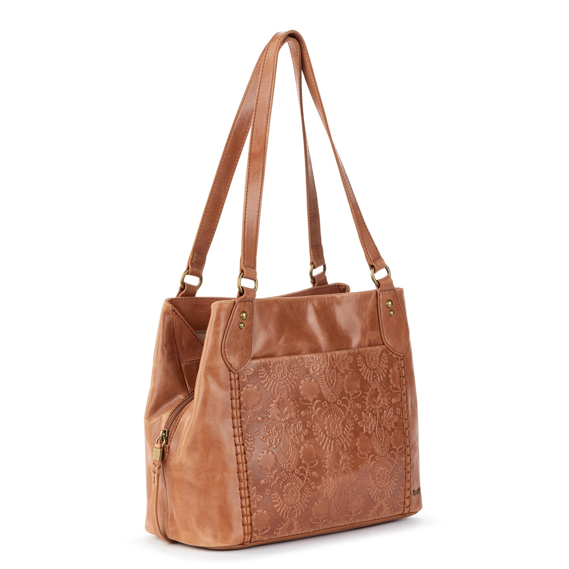 The Sak Melrose Satchel Leather - |Tobacco Floral Embossed|