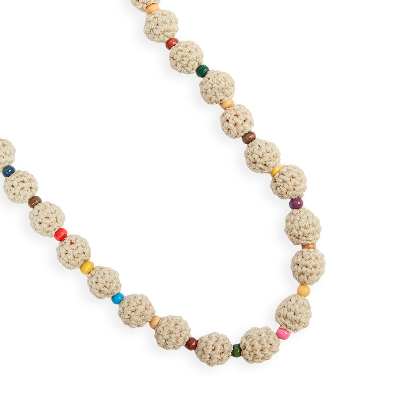 The Sak Drea Crochet Bead Necklace - |Ecru Multi Beads|