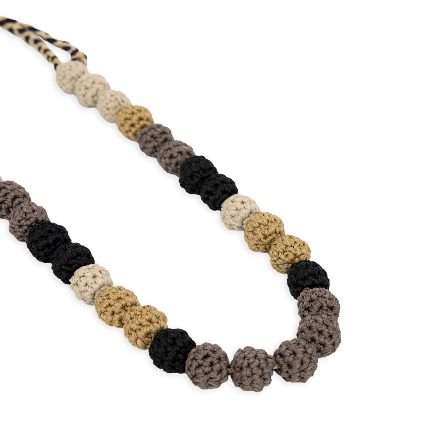 The Sak Drea Crochet Bead Necklace - |Black Multi|