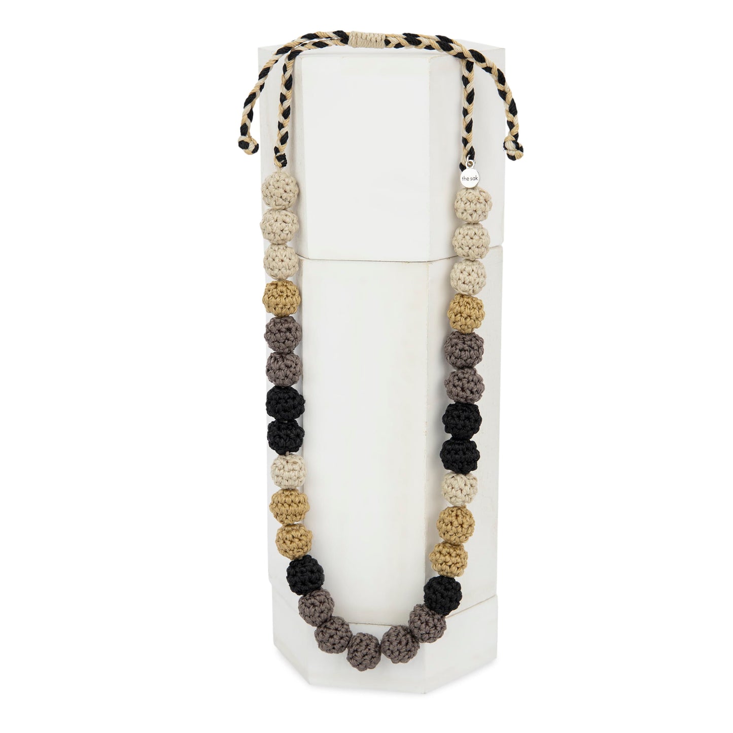 The Sak Drea Crochet Bead Necklace - |Black Multi|