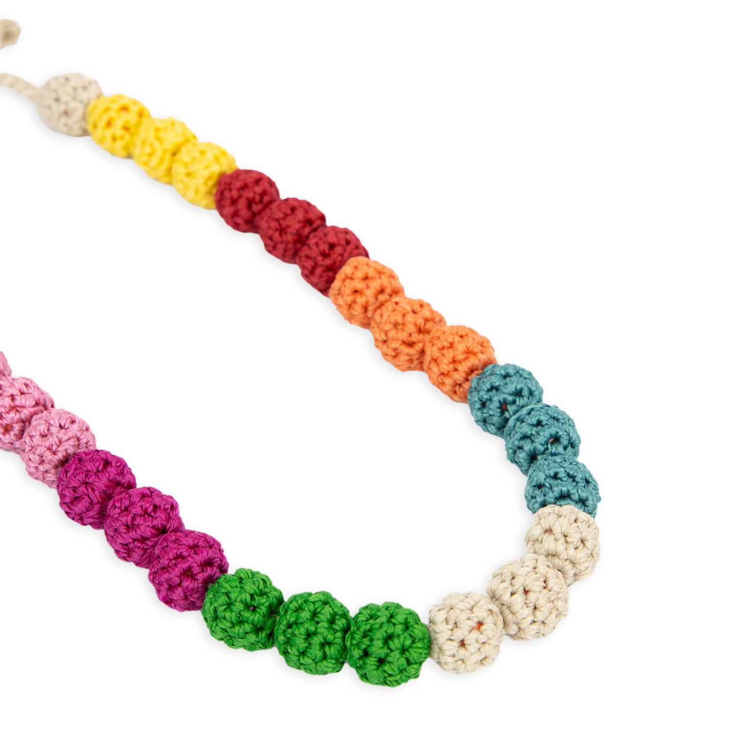 The Sak Drea Crochet Bead Necklace - |Beach Stripe|