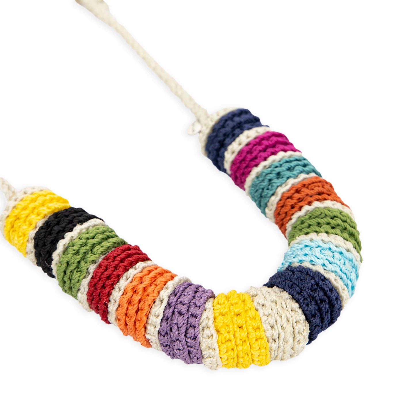 The Sak Jasper Disc Necklace - |Ecru Multi|