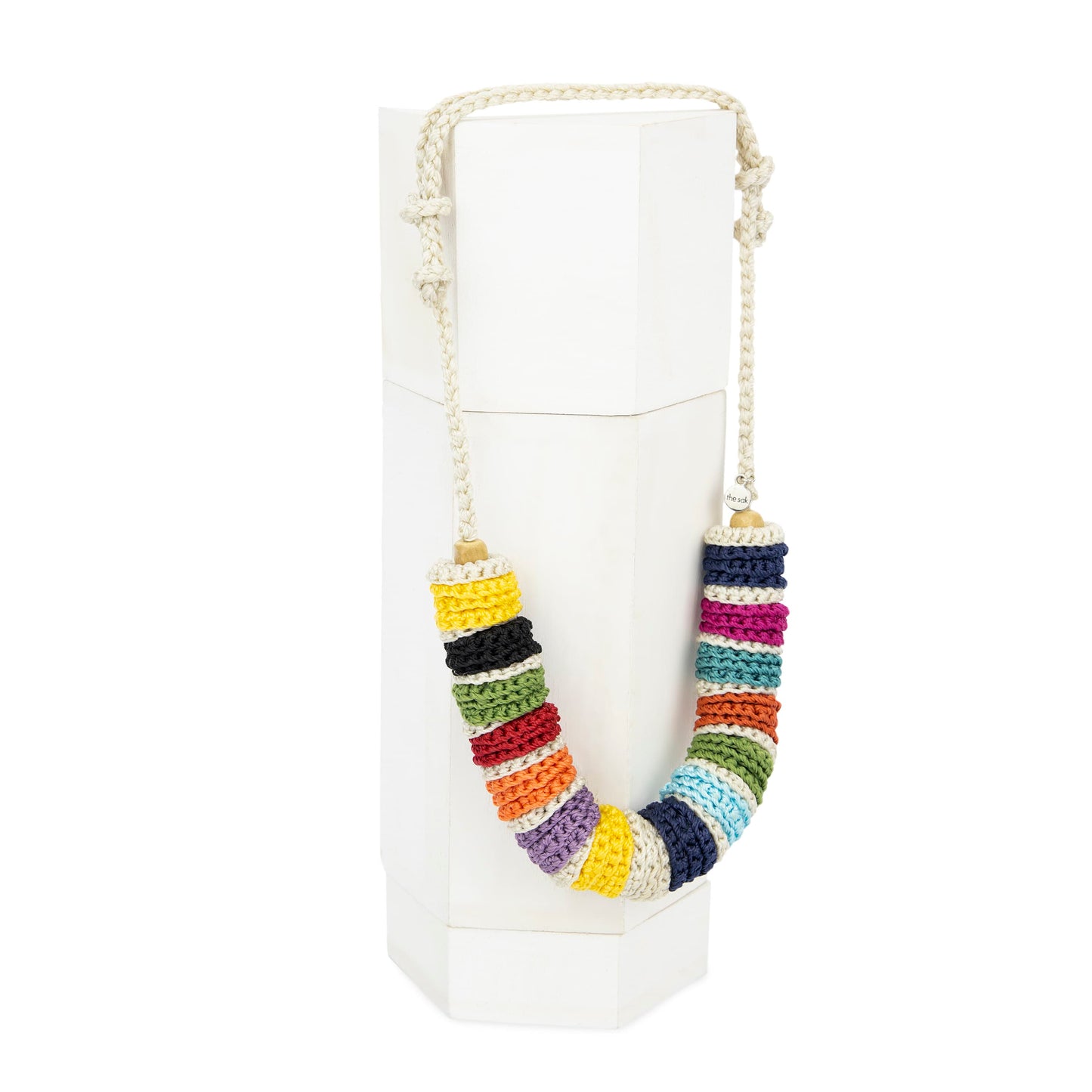 The Sak Jasper Disc Necklace - |Ecru Multi|