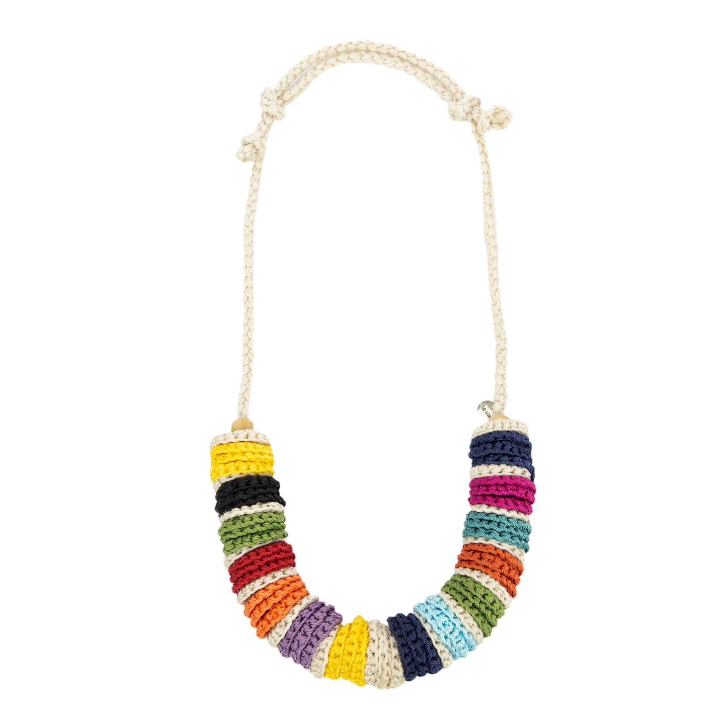 The Sak Jasper Disc Necklace - |Ecru Multi|