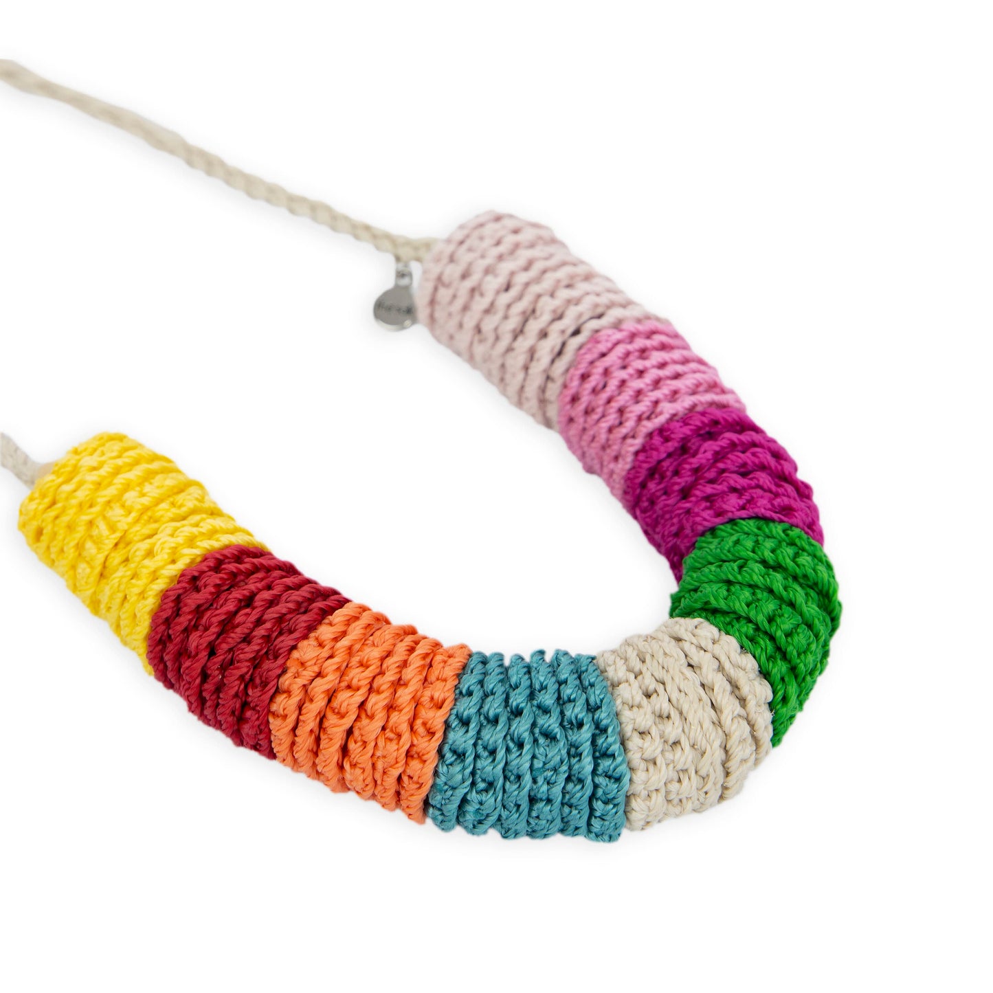 The Sak Jasper Disc Necklace - |Beach Stripe|