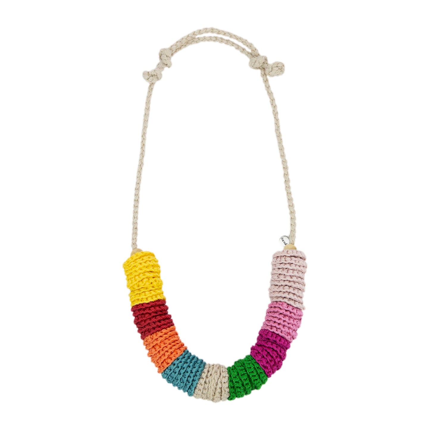 The Sak Jasper Disc Necklace - |Beach Stripe|