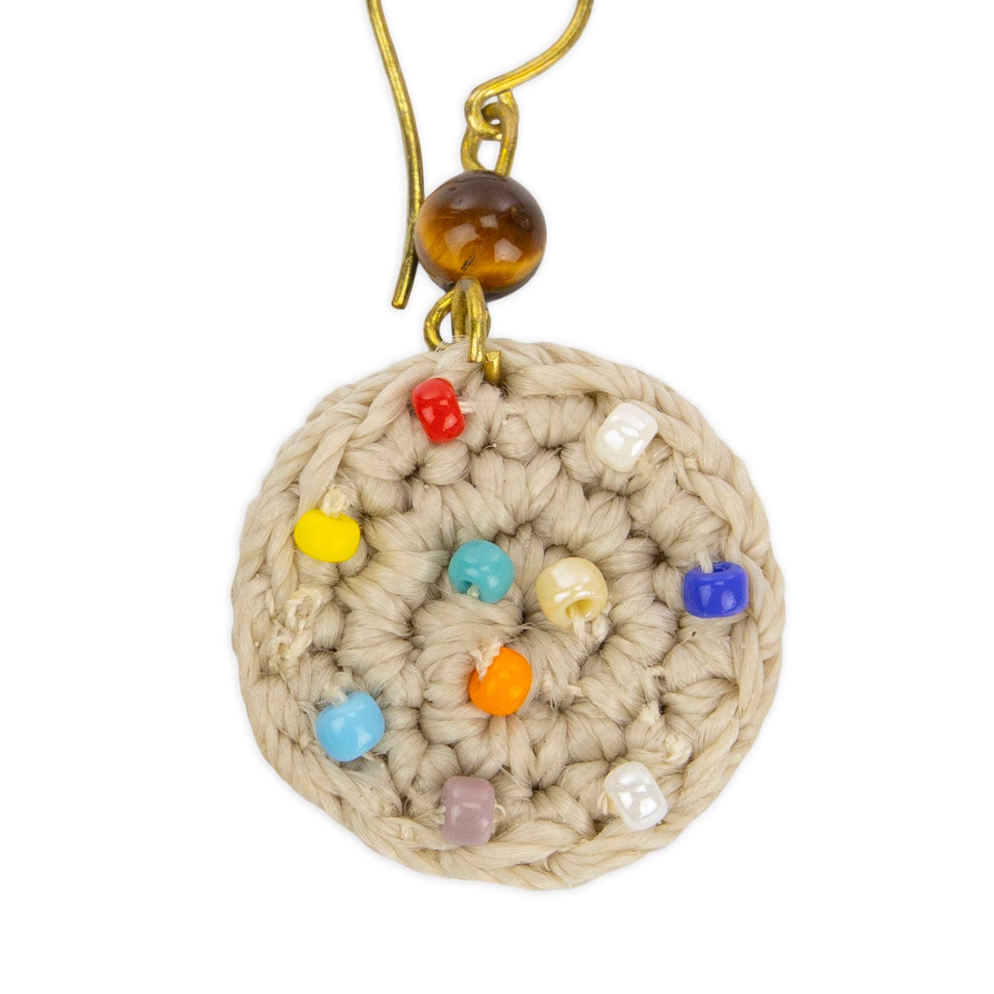 The Sak Jasper Disc Earrings - |Ecru Multi Beads|