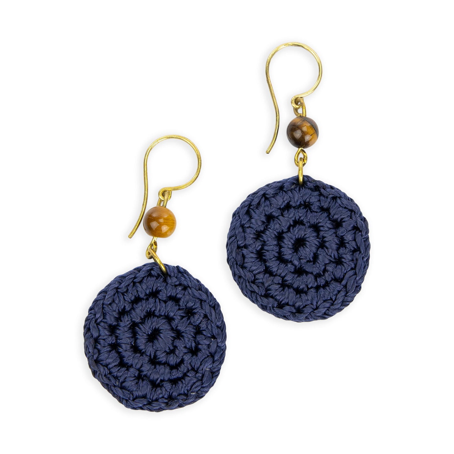 The Sak Jasper Disc Earrings - |Denim|
