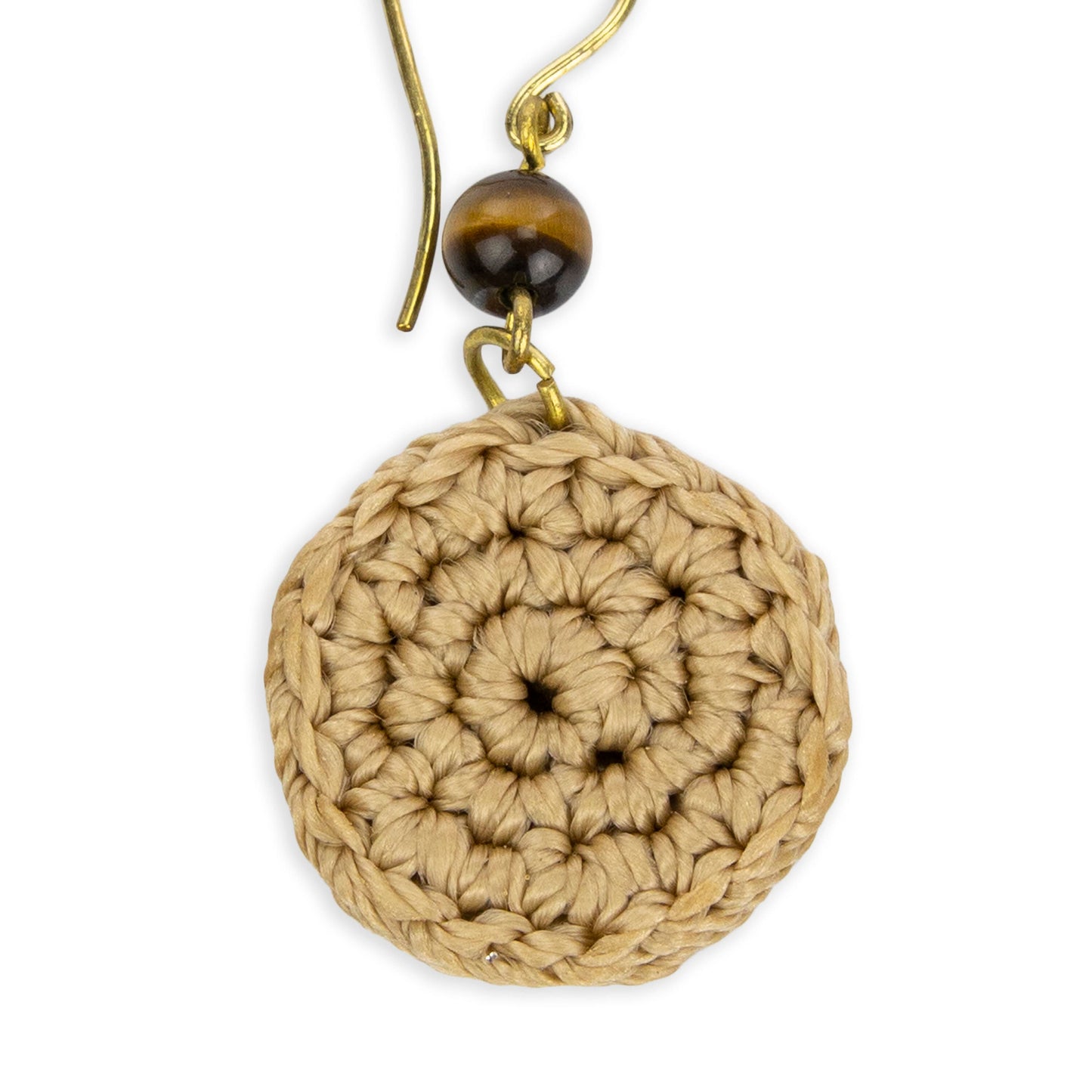 The Sak Jasper Disc Earrings - |Bamboo|