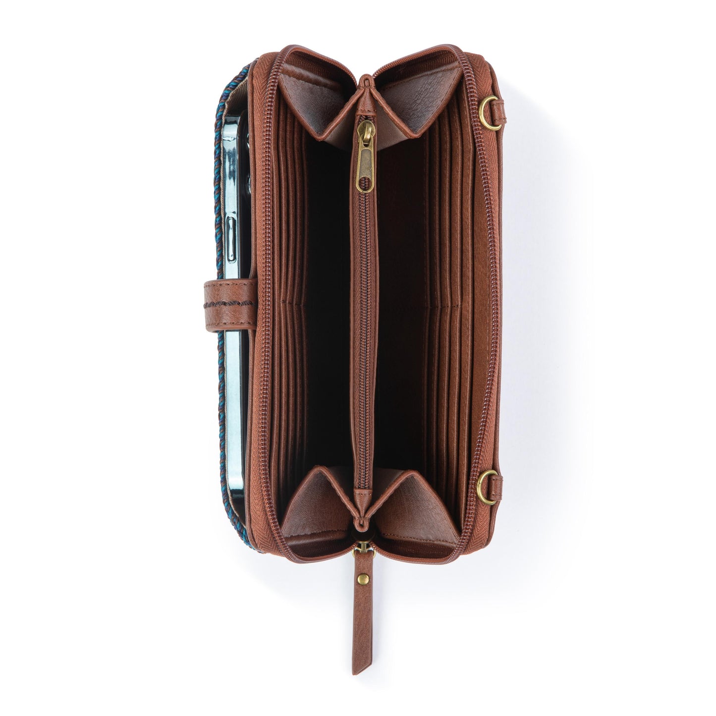 The Sak Iris Large Smartphone Crossbody Crochet - Woodland Stripe