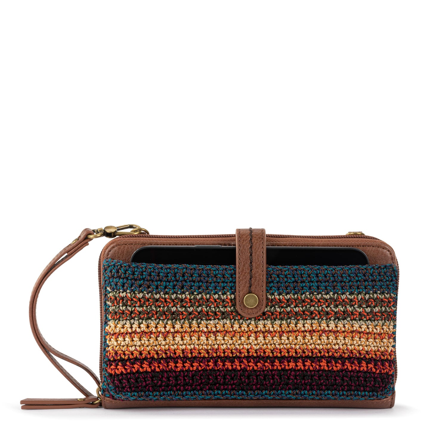 The Sak Iris Large Smartphone Crossbody Crochet - Woodland Stripe