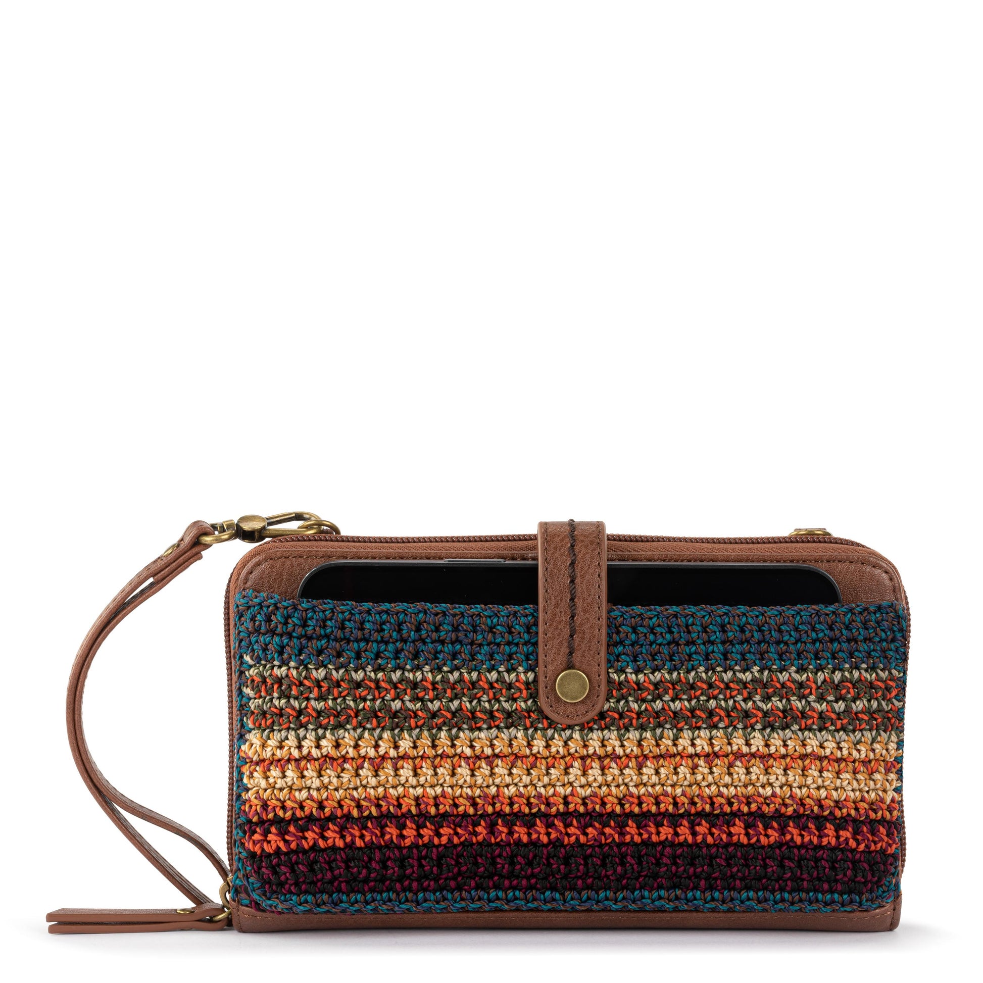 The Sak Iris Large Smartphone Crossbody Crochet - Woodland Stripe