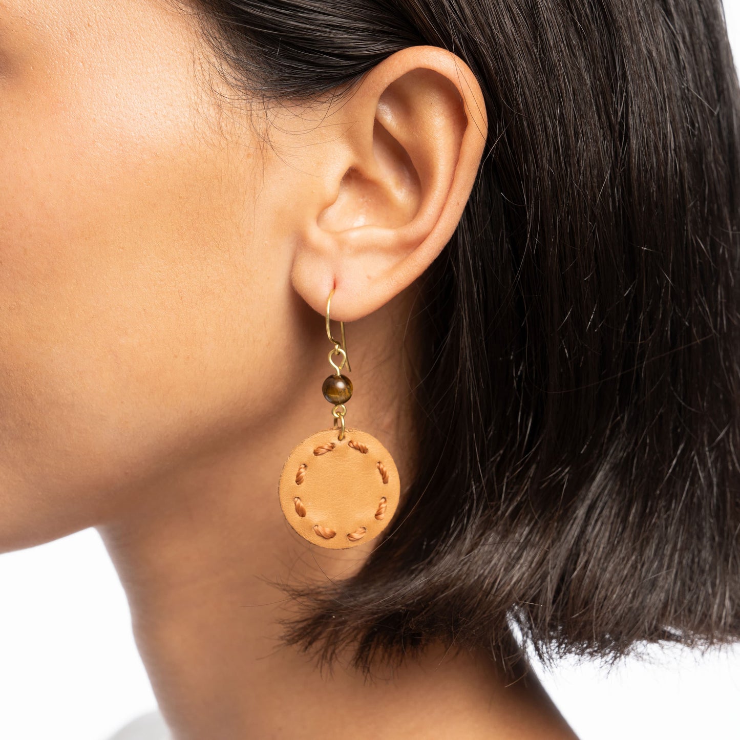 The Sak Jasper Disc Earrings - |Tobacco|