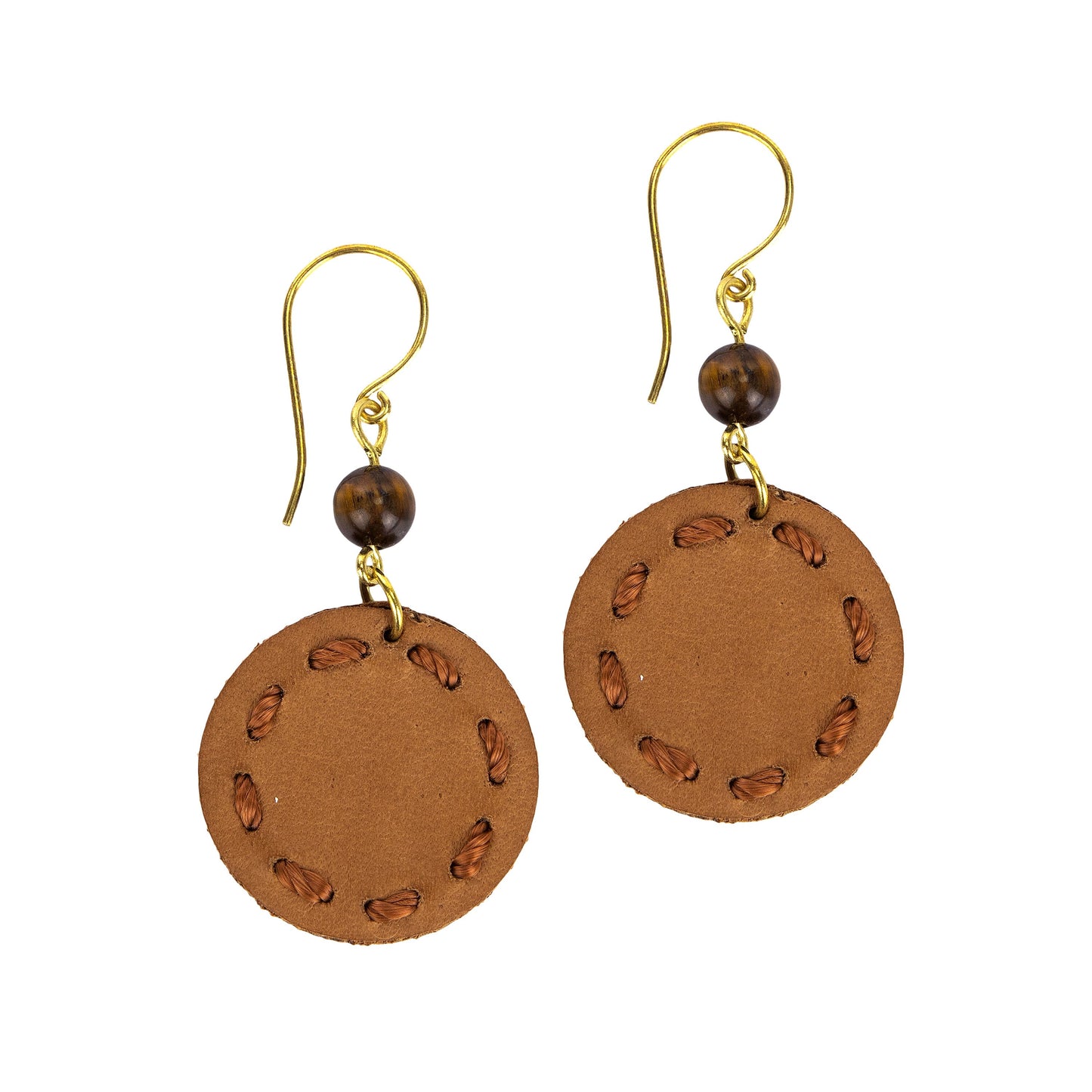 The Sak Jasper Disc Earrings - |Tobacco|