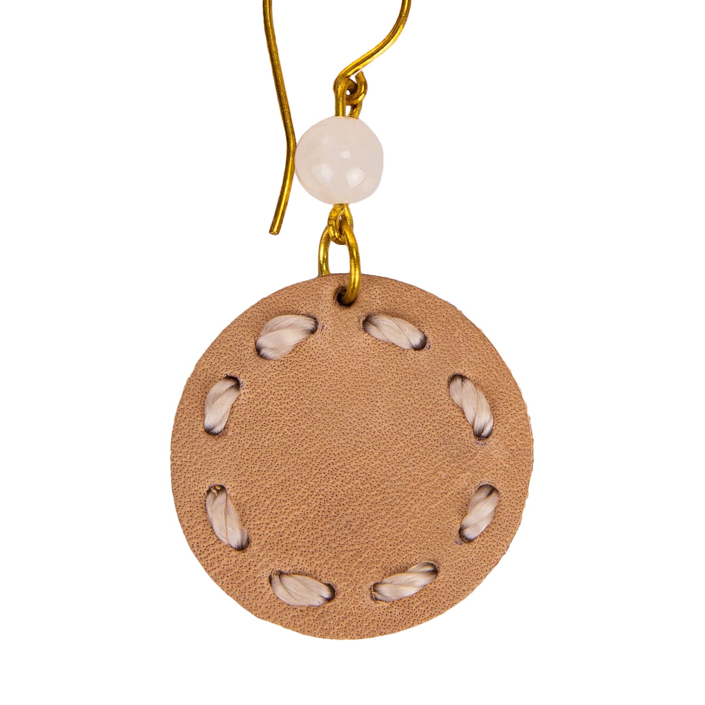 The Sak Jasper Disc Earrings - |Natural Vachetta|