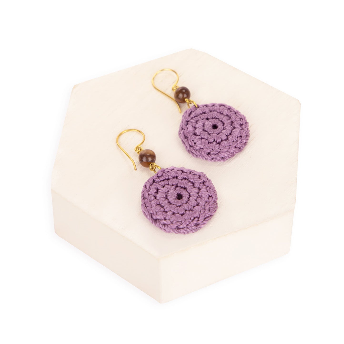 The Sak Jasper Disc Earrings - |Heather|