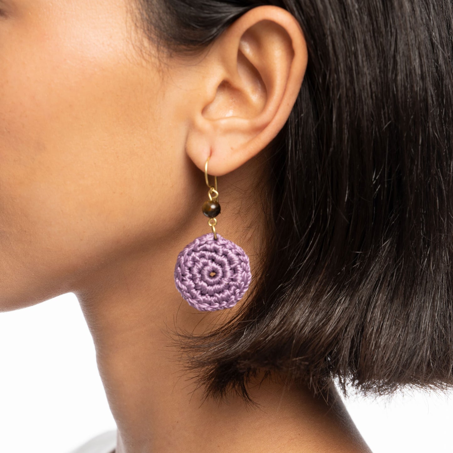 The Sak Jasper Disc Earrings - |Heather|