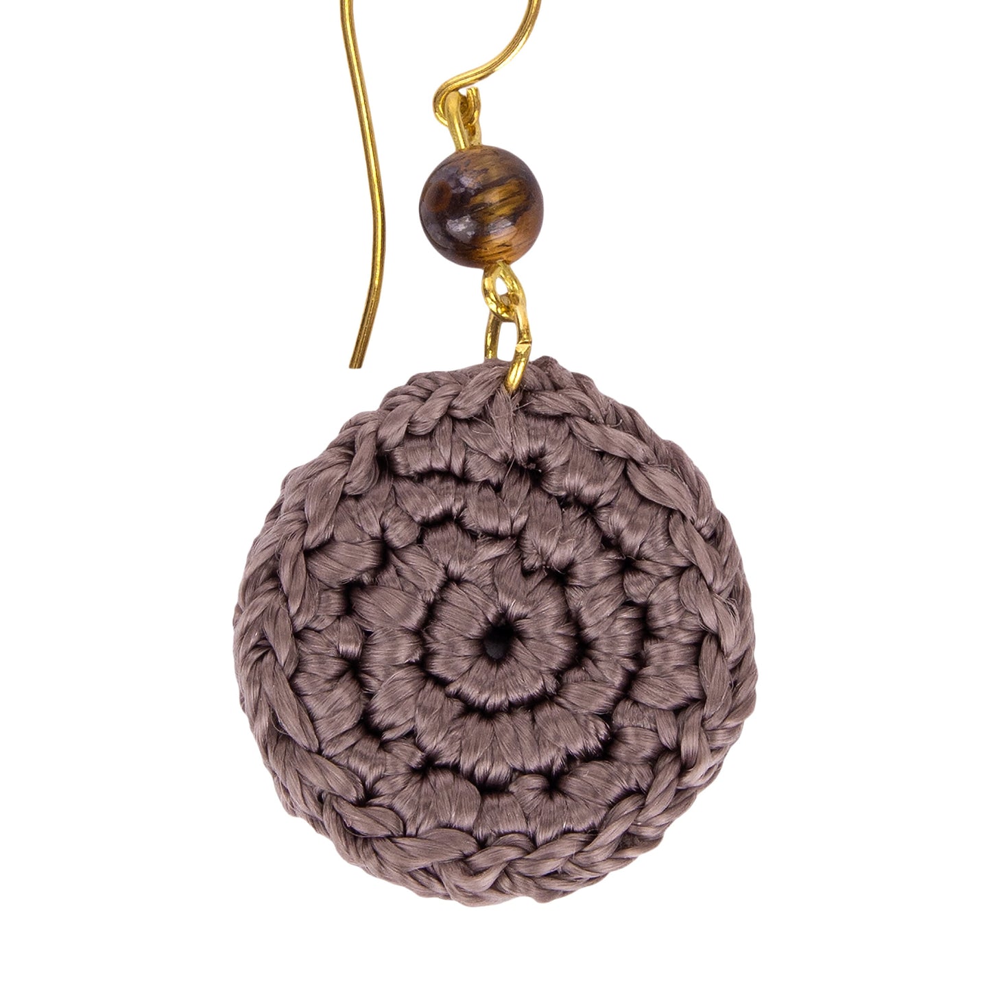 The Sak Jasper Disc Earrings - |Mushroom|
