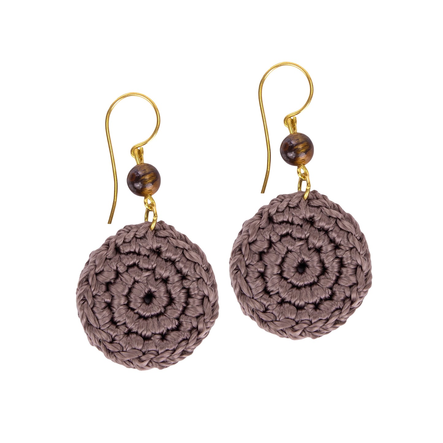 The Sak Jasper Disc Earrings - |Mushroom|