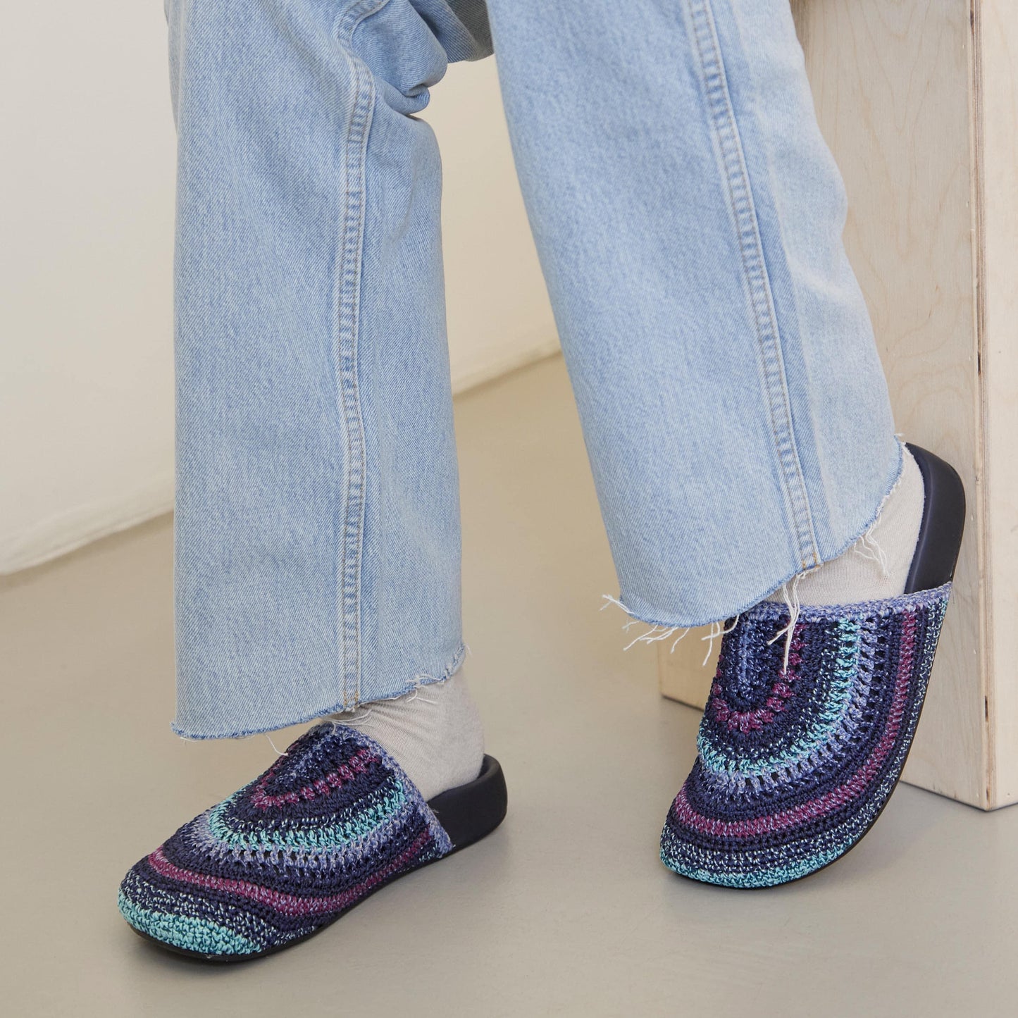 The Sak Bolinas Clog Crochet - |Lapis Stripe|
