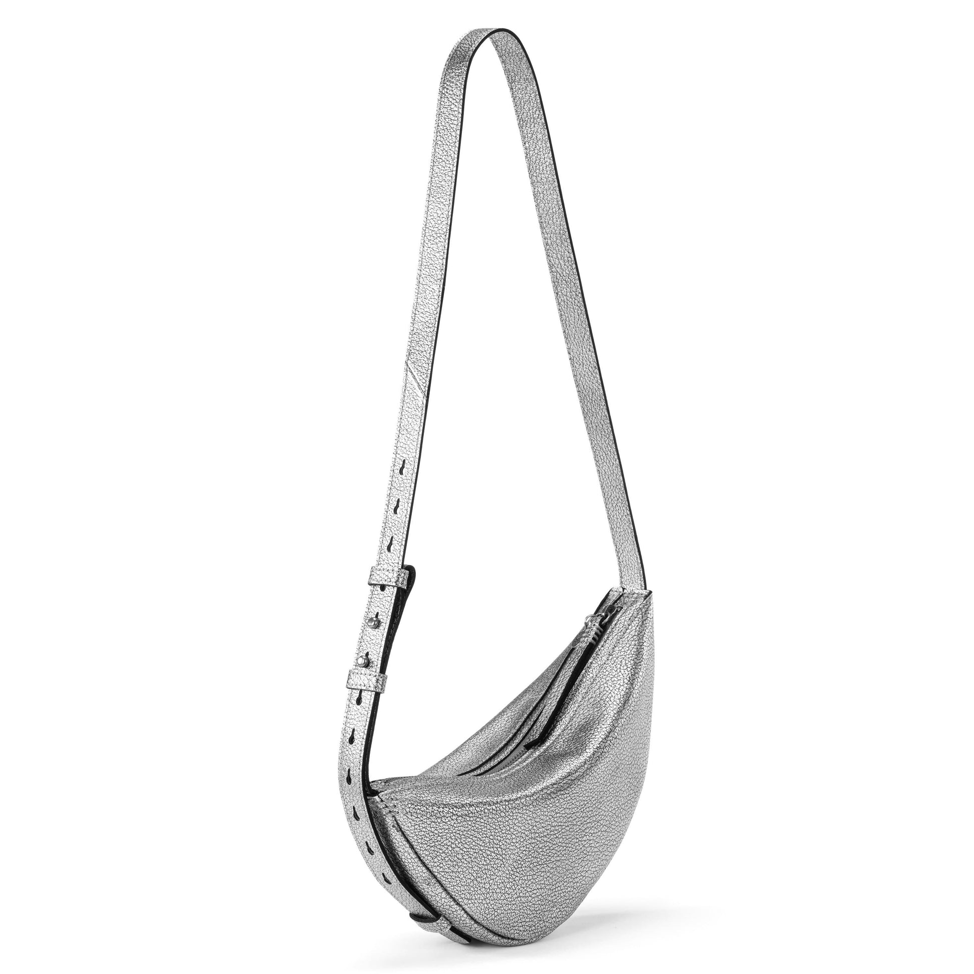 The Sak Tess Sling Bag Leather - Dark Silver