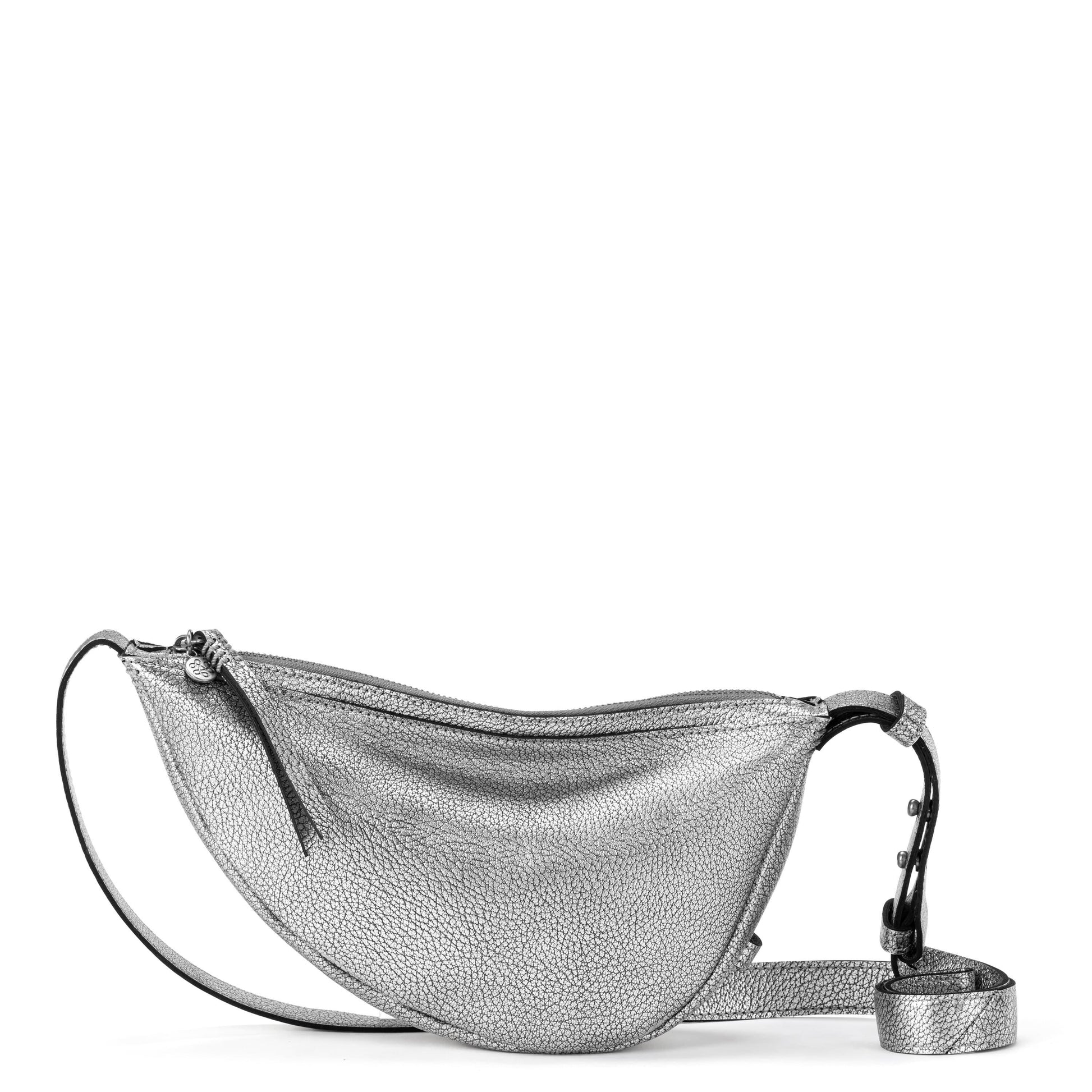 The Sak Tess Sling Bag Leather - Dark Silver
